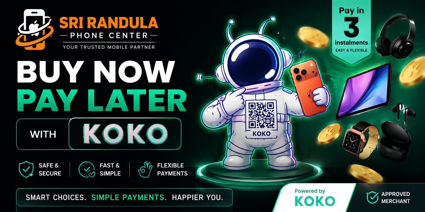 Buy now, pay later with KOKO — 3 easy instalments
