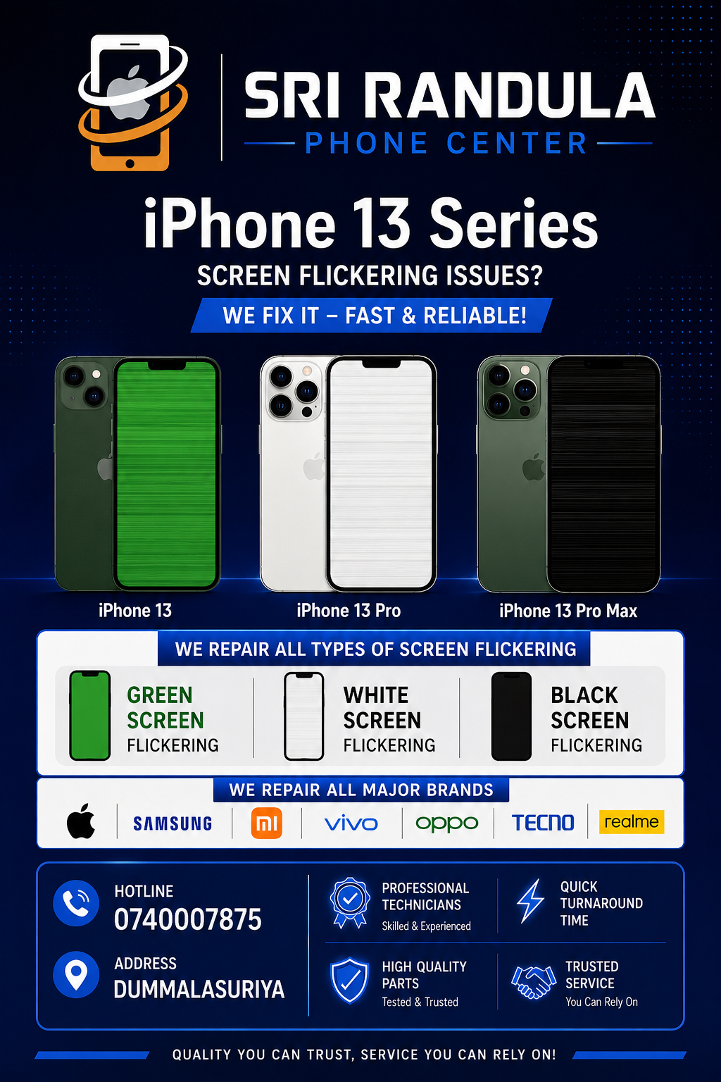 iPhone 13 series screen flickering repair